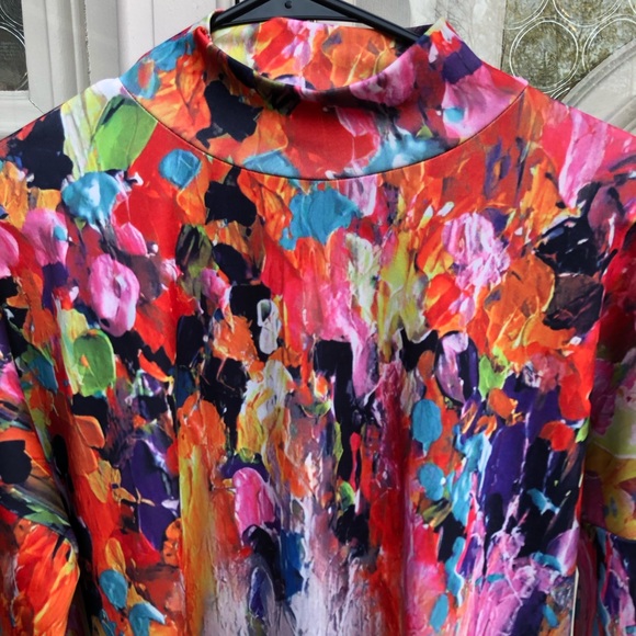 Asymmetrical Paint-Splatter Stretch Tunic (S) - Picture 2 of 3